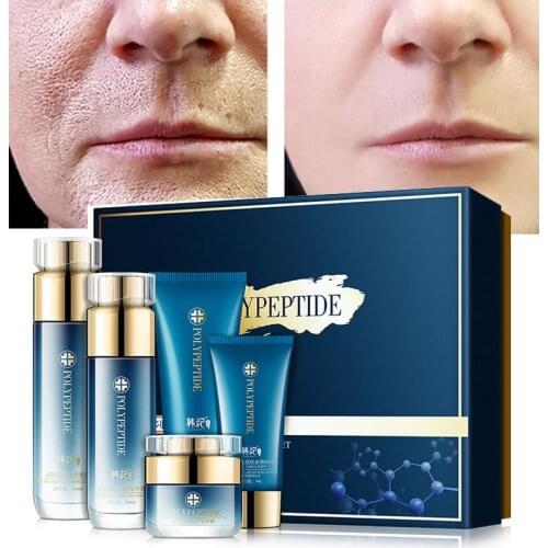 Polypeptide Lifting Set Serum Firming Cream Oil Control Repair Moisturizing Nourish Anti-Wrinkle Anti-Aging Skin Care 5Pcs/Set