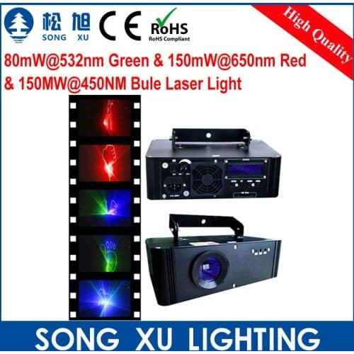 80mW@532nm Green & 150mW@650nm Red & 150MW@450NM Bule Laser Light/SX-360-SD-RGB
