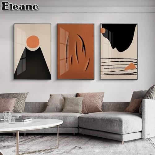 Black Orange Abstract Wall Art Canvas Painting for Living Room Custom Print Nordic Creativity HD Modern Art Home Decor Painting