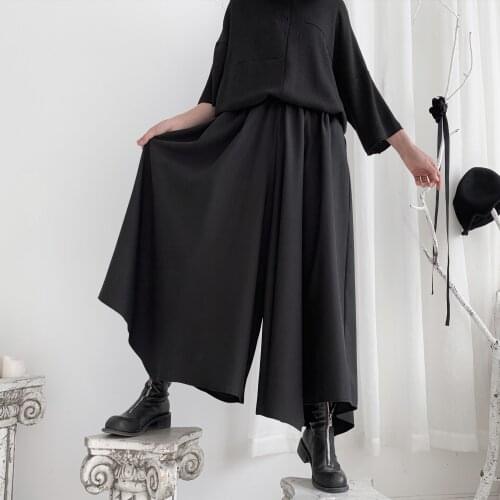 Yamamoto-style dark Yoji small-time designer casual irregular wide leg culottes design culottes