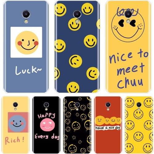 Phone Case For Meizu M6 M6S M6T M5 M5C M5S M3 M3S M2 Case Silicone Yellow Smile Cute Luck Back Cover For Meizu M6 M5 M3 M2 Note