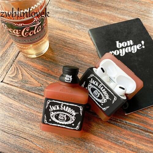 For airpods pro funny 3d retro silicone wine bottle fashion soft for apple airpods 1 2 3 cover wireless bluetooth headset case