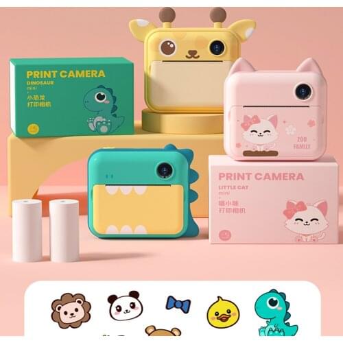 Children Instant Print Camera Cartoon HD 1080P Thermal Printing Camera Digital Photo Camera Toy Kids Camera Video Recorder VLOG