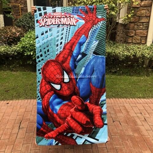 Disney Spider-Man Beach Towel The Avengers Captain America Kids Beach/Pool/ Bath Towel Cotton 70x140cm for Swimming Home Textile
