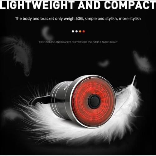 ZTTO Smart Bicycle Rear Light Auto Start/Stop Brake Sensing IPx6 Waterproof USB Charge Cycling Tail Taillight Bike LED Lamp