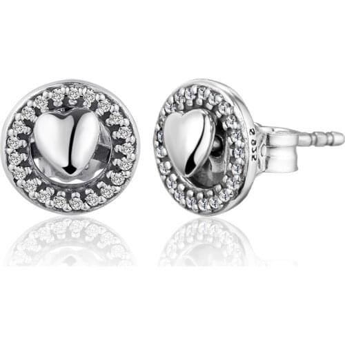 GPY Earrings for Women Forever Hearts Stud Earring Pendientes Kolczyki Earings Aretes Brincos 925 sterling silver Jewelry