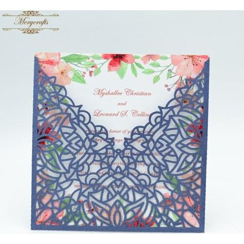 Delicate classical wedding party supplies laser cut paper crafts wedding invitations card envelope