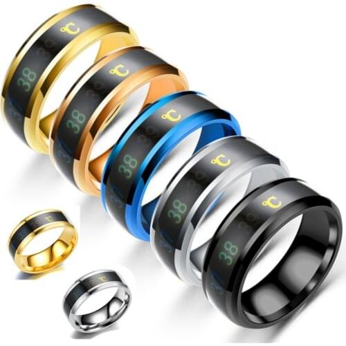Temperature Ring Titanium Steel Mood Emotion Feeling Intelligent Temperature Sensitive Rings For Women Men Waterproof Jewelry
