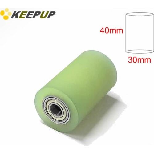 Furniture wheel.Diameter 30mm, length 40mm,PU polyurethane roller with bearing,Soft surface,Pipeline transmission Rubber wheel