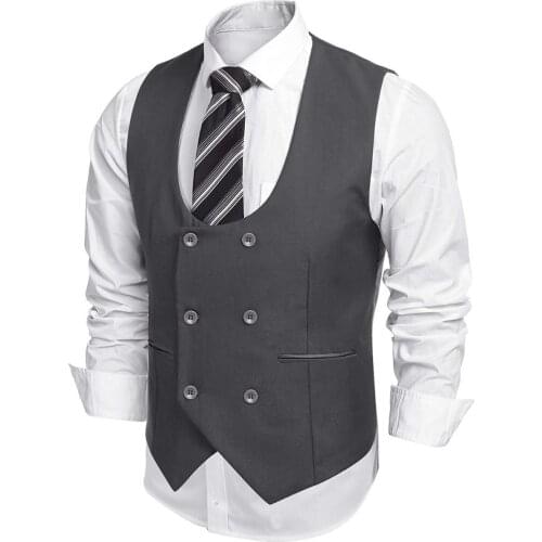 Suit Men Vest Jacket Sleeveless Beige Gray Brown Vintage Vest Male Gentleman Beckham Business Vest Plus Size Waistcoat