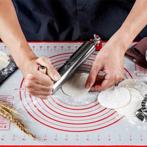 Kitchen Stainless Steel Rolling Pin Desktop Roller for Cookie Pastry Pizza Baking For Baking Dough Pizza Cookies Cooking Tools