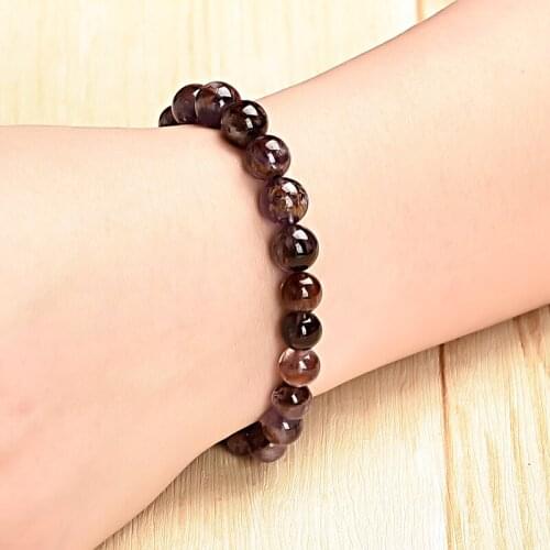 Light and full Black transparent pearl circular Amethyst bracelet, suitable for your lover