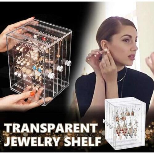 HOT SALES!!! Earrings Showcase Stand Box Ear Stud Case Organizer Jewelry Display Rack Holder Multi-hooks Earrings Display Rack