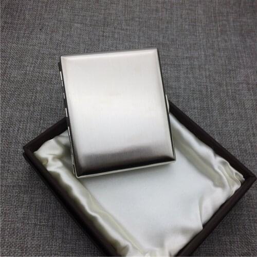 KC1-01 Super Quality Male 20 Metal Cigarette Case Stainless Steel Portable Cigarette Storage Box Bin Smoking Holders