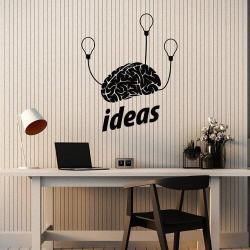 Idea Wall Stickers For Living Room Brain Mind Light Bulbs Brainstorm Brilliant Vinyl Wall Decal Classroom Teen Room Decor W410