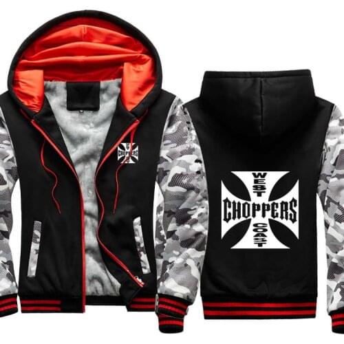 The New winter Mens Plus velvet jacket Warm Slim jacket men West Coast Choppers Sweatshirt high quality cotton mens jacket