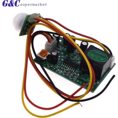 DC 12V PIR IR Pyroelectric Infrared Module Adjustable Relay Output Human Body Sensor