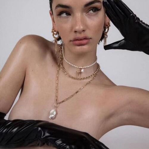 Rispada EH32182 tassel drop pearl earrings