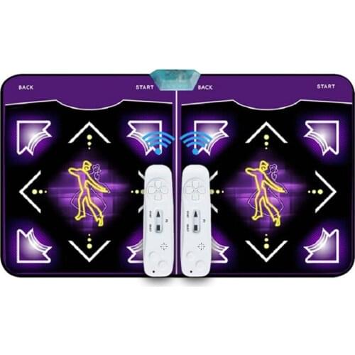 Somatosensory game double wired dance mat yoga jogging games aerobics sports computer TV dual use with 2 gamepads blanket 11mm