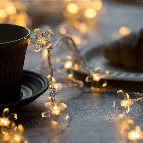 Solar String Light LED Flower String Light Peach Blossom Shape String Light Holiday Wedding Outdoor Courtyard Waterproof