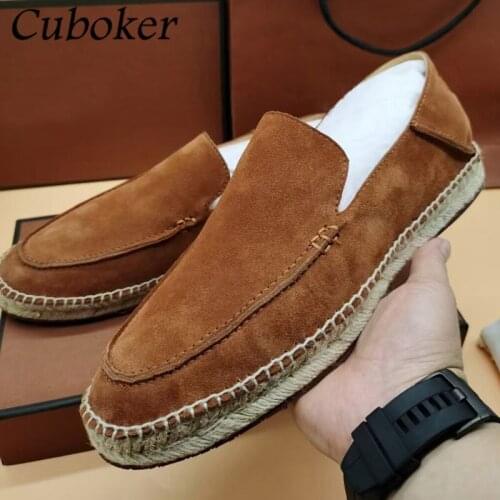 Brand Designer Men Flat Causal Loafers Rattan Weaving Sole Male Slip On Mules Spring Summer Open Walking Comfor Shoes For Men