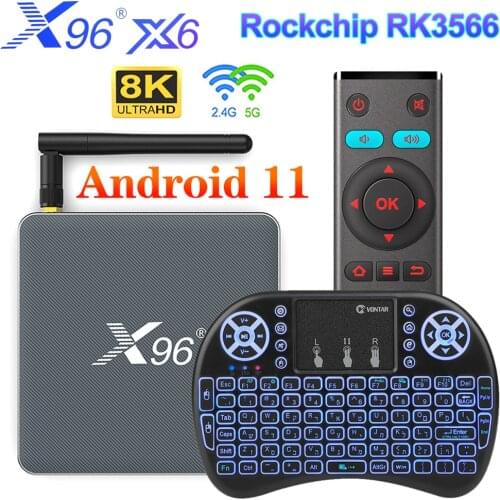 X96 X6 TV Box Android 11 Smart TV Box 8GB RAM 128GB ROM RK3566 Support 4K 2T2R MIMO Dual Wifi 1000M 4GB 64GB 32GB Media Player