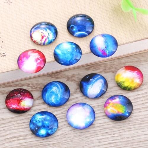 TYLFNL 50 pcs mix Beautiful butterfly Pattern Round Glass Cabochon 16mm 18mm Dome Flat Back DIY Jewelry Finding S-010508