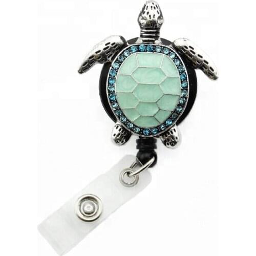 Turtle Retractable Pull Badge Reel Alloy ABS Plastic ID Lanyard Name Tag Card Badge Holder Reels Belt Key Ring Chain Clips