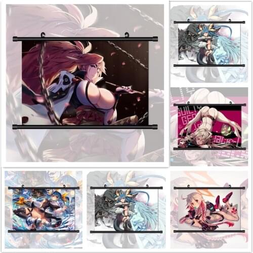 WTQ Guilty Gear Dizzy Baiken Jack-O Anime Manga Retro Poster Canvas Painting Anime Posters Wall Decor Wall Art Picture Home Deco