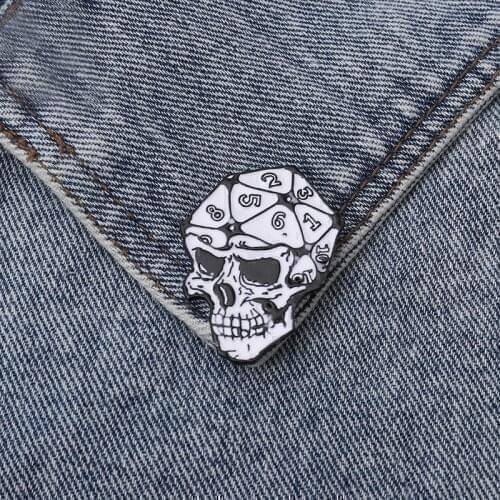 Fun Punk Jewelry Horror Figure Dice Skull Skeleton Enamel Brooch Badge Clothes Bag Pin Woman Jewelry Gift For Friends