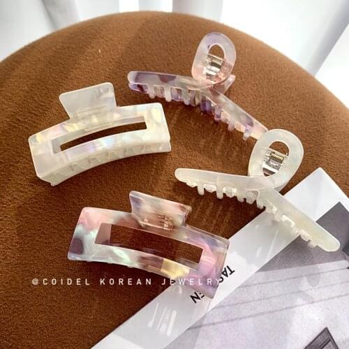 Korea Acetate Clamp Back Head Hairpin French Retro Mermaid Color Hair Claw Headdress Hairpin Female Cross-border Shark Clip