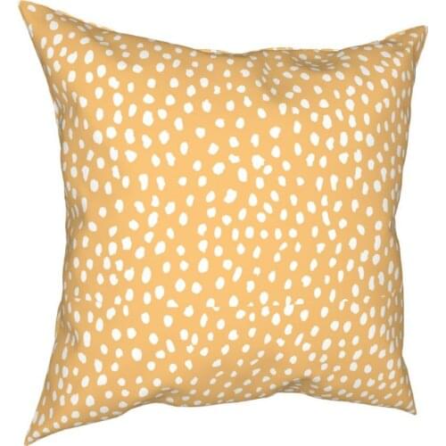 Yellow Dalmatian Dots Print Throw Pillow Cover Throw Pillow Dog Lover Fashion Pillowcover Home Decor