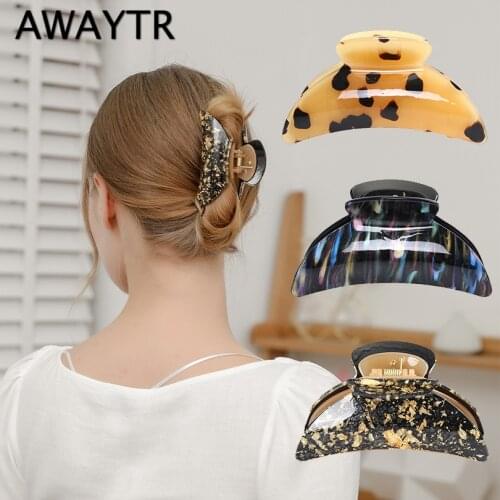 AWAYTR Women Barrettes Hair Claws Clips Hair Accessories Hairpins Ladies Hairgrip Hair Clamps Girls Ornaments Crab Bands