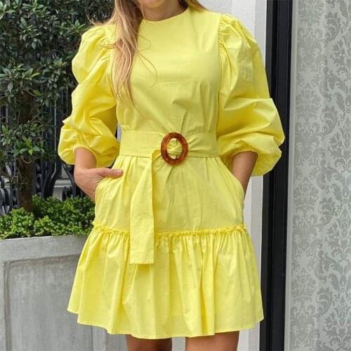 Women Elegant Office Dress 2021 VONDA Autumn Long Sleeve Party Dress Femme Robe Bohemian Vestidos Ladies Office Sundress