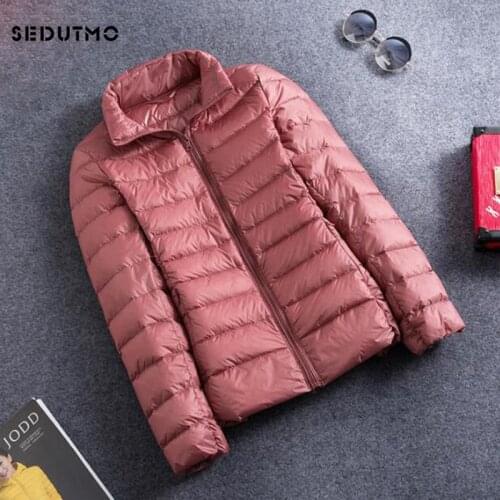SEDUTMO Winter Ultra Light Duck Down Jackets Women Plus Size 3XL Short Coat Warm Thin Spring Black Puffer Jacket ED419