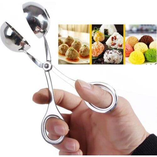 1PC Kitchen Accessories Meatball Maker Convenient Stuffed Meatball DIY Ice Cream Balls Spoon Meat Rice Ball Clip Stainless Steel
