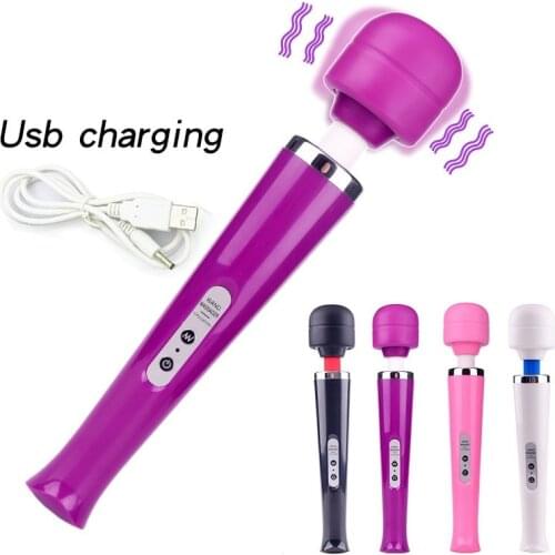 10 speed vibration Strong Vibrators AV Magic Wand Vibrator Massager Sex Toys 4 colours USB Charging for Women