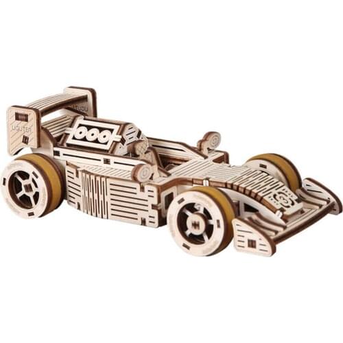 100Pcs DIY Wooden Puzzle Model Kit Assembly Mechanical Transmission Racing Car Toy Assemble Models Educational Toy Best Gifts