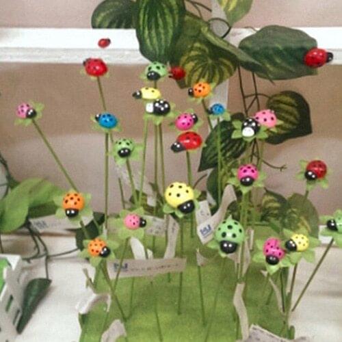 100 Pcs Mini 3D Plastic Ladybird Wall Stickers Home Decor Kids Toys DIY Ladybug