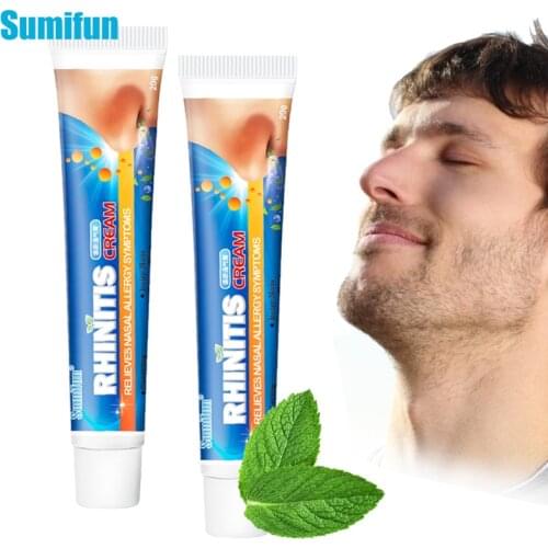 2 Pcs Sumifun Sinusitis Treatment Rhinitis Cream Nasal Congestion Itching Sneezing Runny Nose Help Breathe Mint Nose Ointment