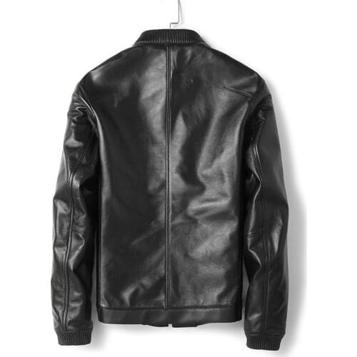 2020 new Genuine Leather Men Spring Autumn Real Sheepskin Coat Bomber Jacket Mens Clothing Chaqueta MG-02-B6212 KJ1948