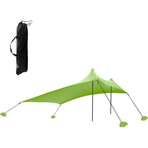 210*170 cm Outdoor Camping Tent Spandex Beach Tent Canopy Awning Sun Shelter Sunshade with Sandbag for Fishing Hiking Picnic NEW