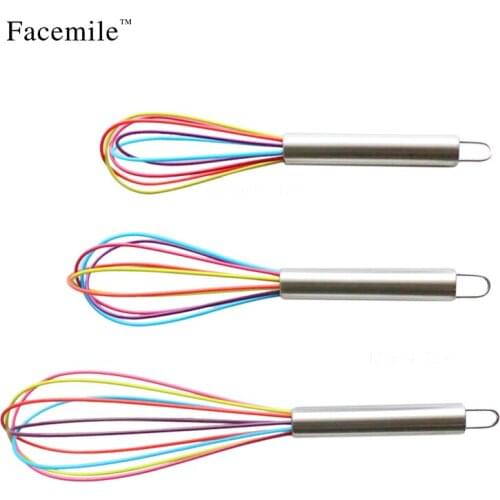 3PCS/set Silicone Whisk Balloon Whisk Set Wire Whisk Egg Frother Milk Egg Beater Blender Kitchen Utensils Fondant Kitchenware