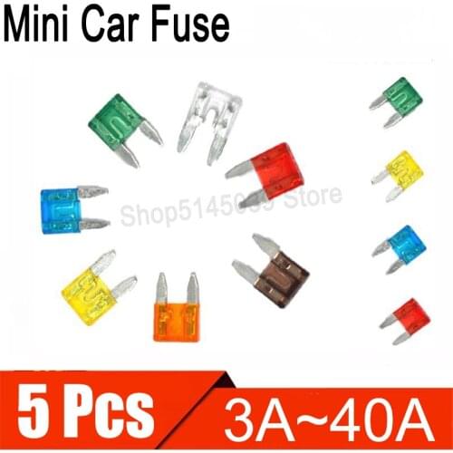 5 Pcs Mini Blade Fuse Zinc Alloy and Plastic Material 3A 5A 7.5A 10A 15A 20A 25A 30A 35A 40A AMP Set For Auto Car Truck