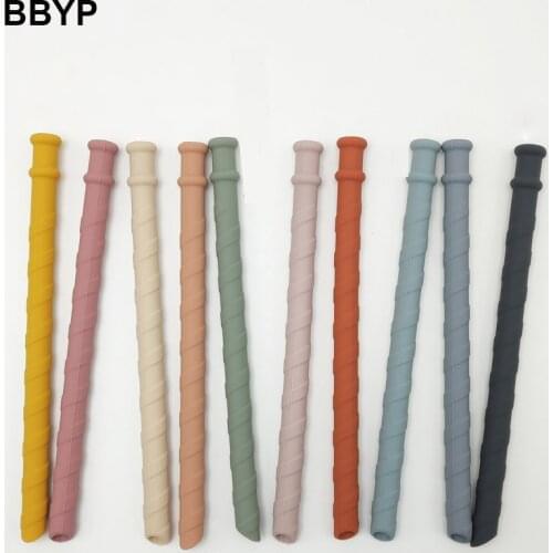 5Pcs Reusable Food Grade Silicone Straws Drinking Straw With Cleaning Brush Set For Silicone Cups Party Bar accessory