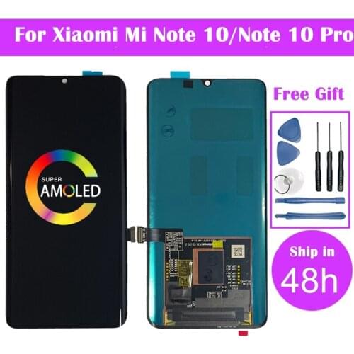 6.47" 100% Original AMOLED LCD For XiaoMi Mi Note 10 Note 10 Pro Display Mi CC9 Pro LCD Touch Screen Digitizer Repair Parts