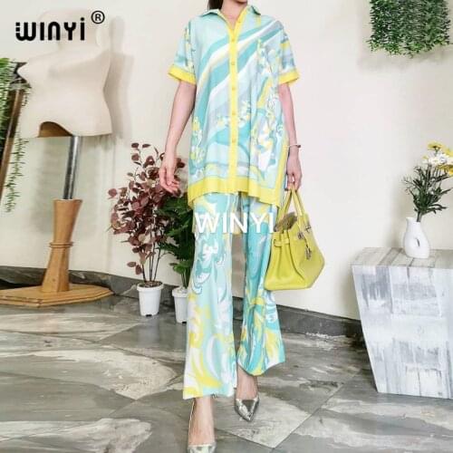 2021 Dashiki African for lady 2colors New Fashion Suit one set Bohemian Printed African two-piece suit Over size