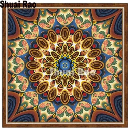 Full square round Diamond Painting Picture with rhinestones Diamond Painting "Mandala of well-being" handmake 5d cross Stitch