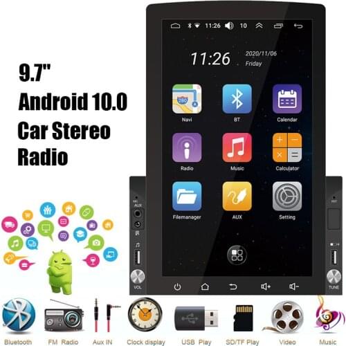 10.1'' Android 10.0 Car Stereo Radio Navigation GPS Camera Car Multimedia Player 2 DIN HD Vertical Screen 1GB+16GB GPS WIFI