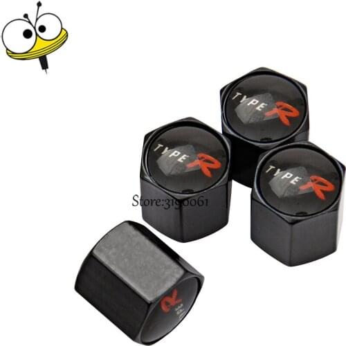 Car Styling Wheel Rims Sticker Tire Valve Caps For Type-R Logo For Honda CRV HRV CRZ City Crosstour Civic Accord Odyssey Elysion
